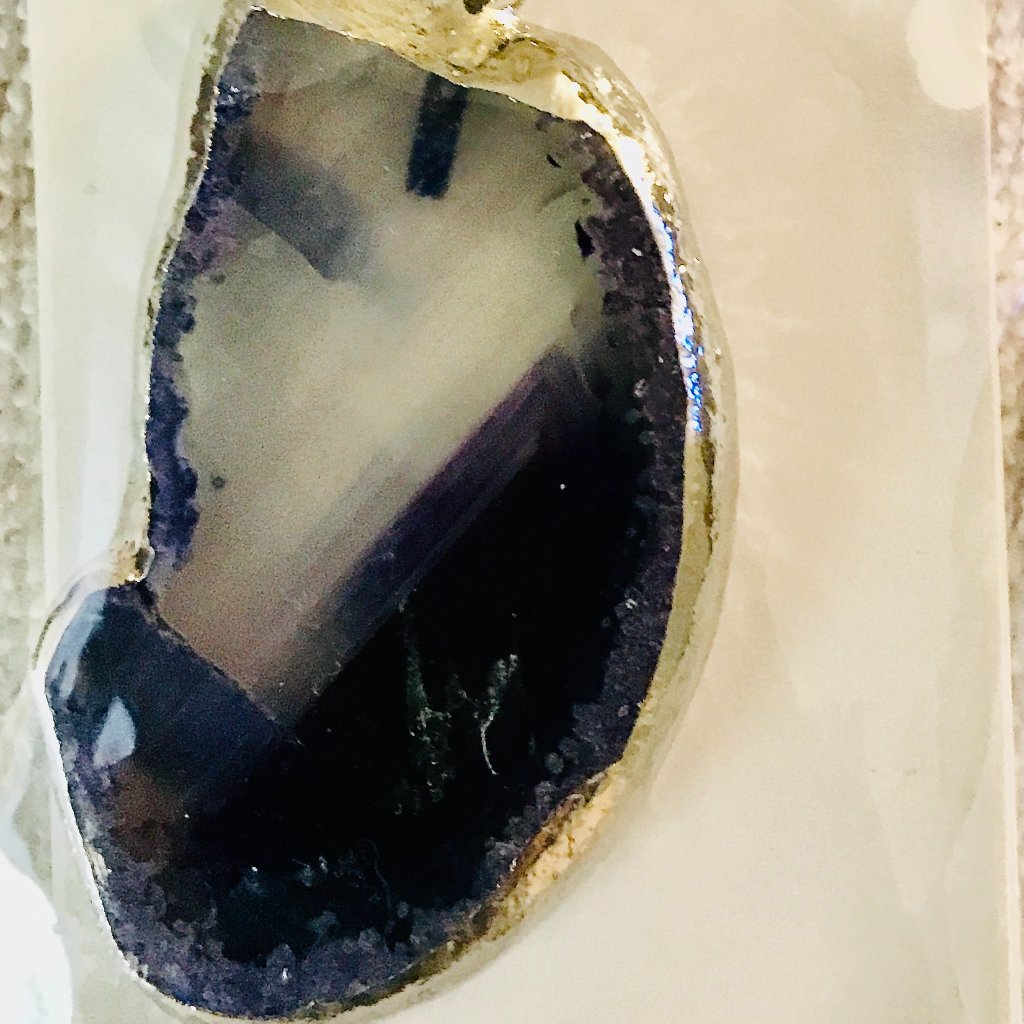Nwt Beautiful Agate Stone Purple & Silver Pendant